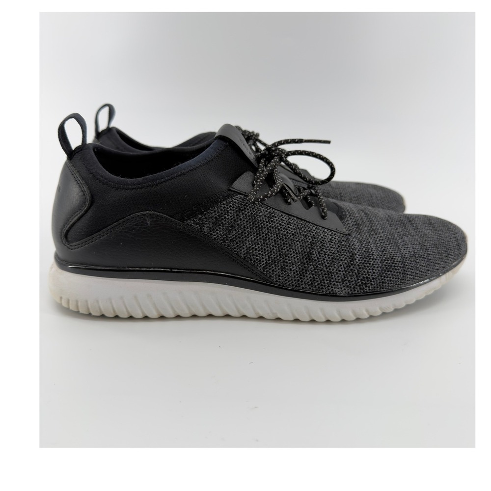 Cole Haan Grand.OS Zerogrand Mens 11M‎ Black Grey Knit Leather Sneakers